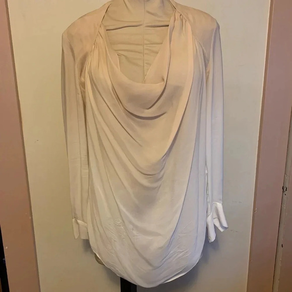 HAUTE HIPPIE NEW Ombré Draped Open Back Blouse Top - Picture 4 of 11